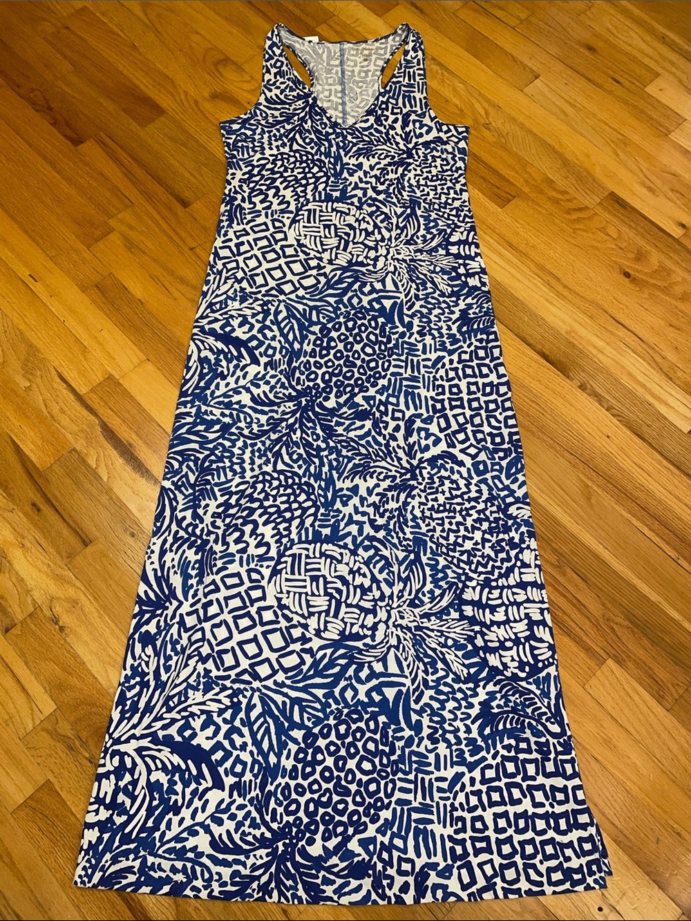 Lily Pulitzer Marlowe Maxi Dress. Size Medium. Blue Tropical Print. EUC